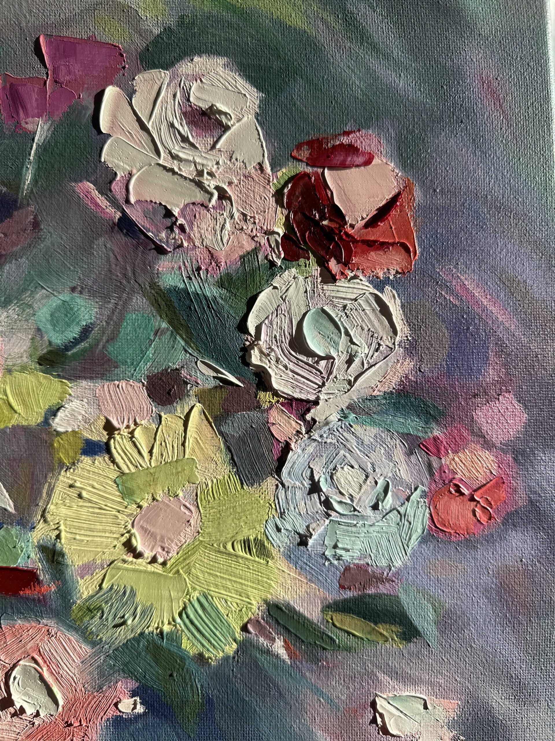 "Flowers in a green vase" - Image 3
